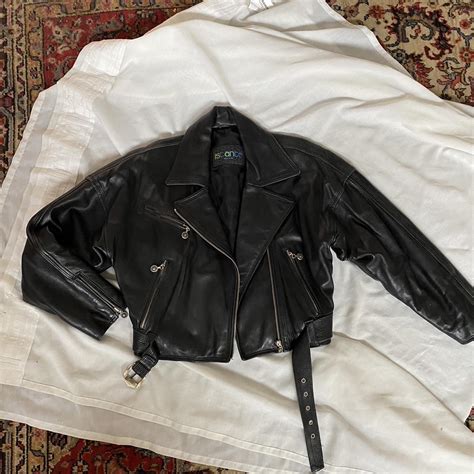 versace istante leather jacket|Altro.